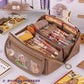 Large Capacity Pencil Case with Zipper - Portable Stationery Bag for Students, School & Office Supplies Storage