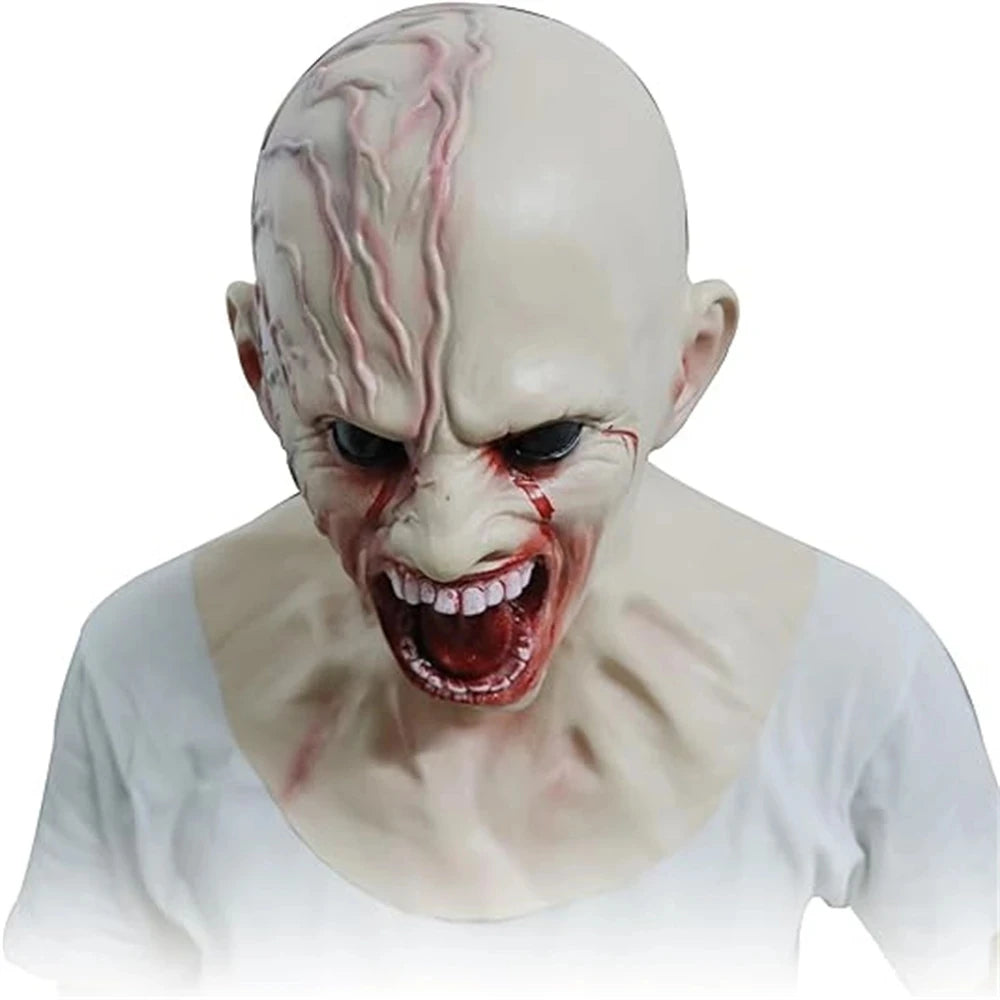 Zombie Mask Creepy Halloween Props Scary Realistic Face Mask Adult Party Cosplay Costume Props Horror Infected Zombie Masks