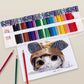 48 Holes Roll Colored Art Pencil Case Kawaii School Students Supplies Paint Brush Pen Bag Cute Pencil Cases Stationery