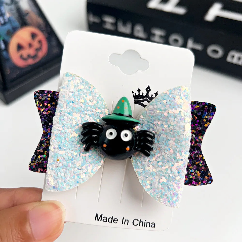 European Style Halloween Hair Clips Creative Pumpkin Ghost Bat Barrettes Themed Party Accessories Unisex
