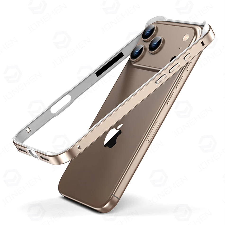 Light Hybrid Silicone Frame Aluminum Metal Case For iPhone 18 17 16 15 14 13 Pro Max Air Better Heat Bumper Alloy Accessories