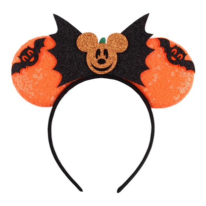 2024 Halloween Mouse Ears Headband Sequins Bow Hairband For Women Featival Party DIY Hair Accessories Boutique