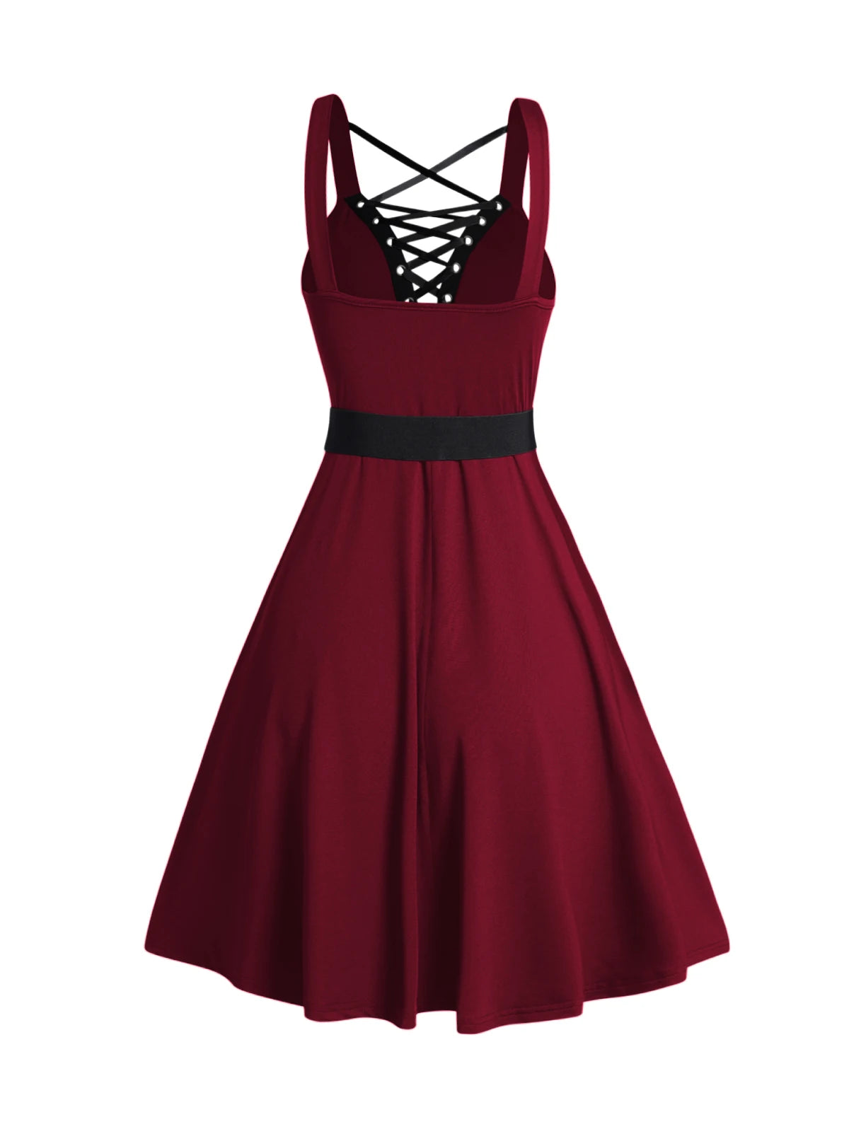 2025 Womens Gothic Dresses Sets Solid Color Open Front Crop Jacket and Lace Up Buckle Strap Crisscross Dress Outfit