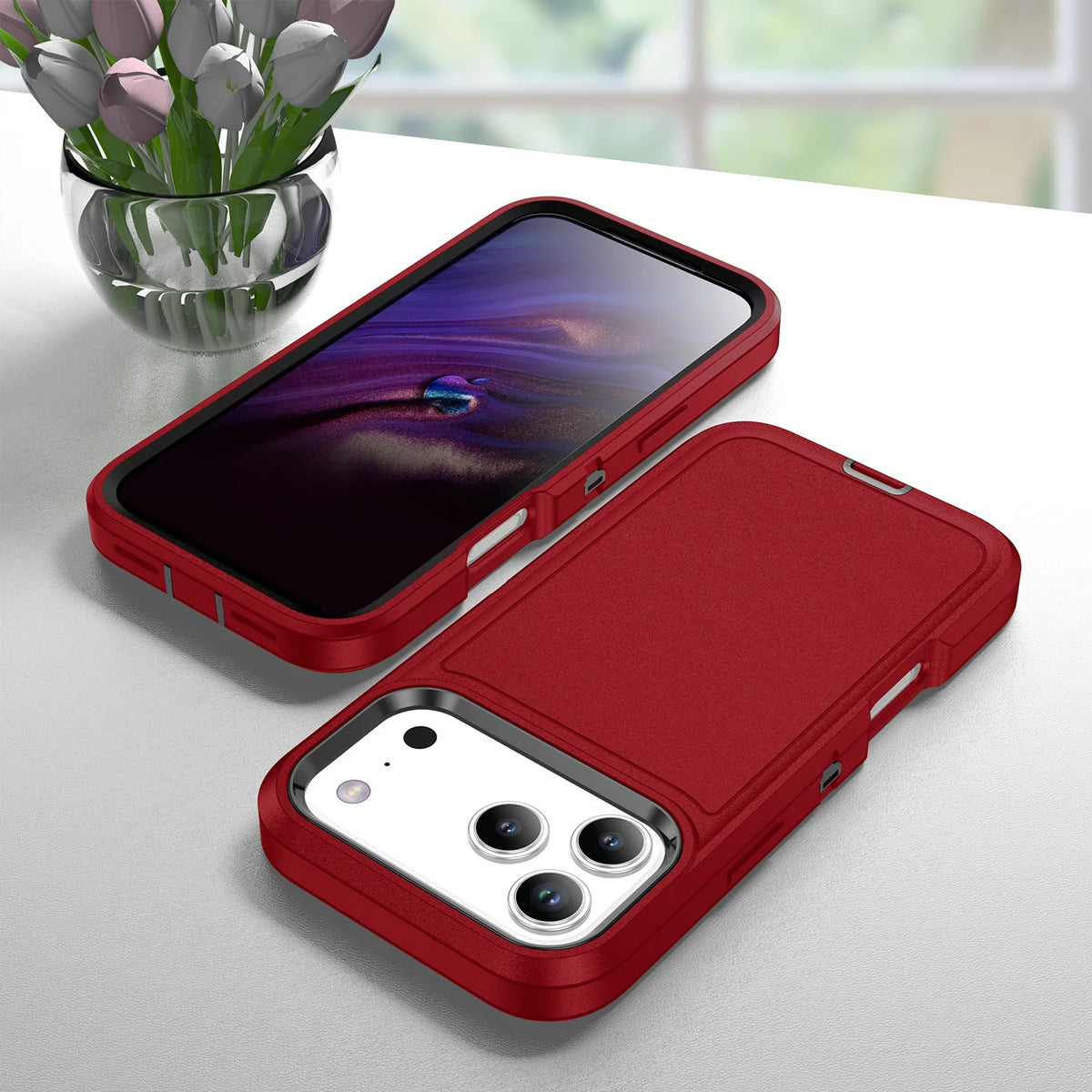3 in 1 Heavy Armor Defend Phone Case For iPhone 18 17 Air 16 15 14 Plus 13 12 Pro Max  Hard Plastic Frame TPU Back Cover