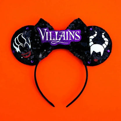 Disney Halloween Ear Headbands For Adults Kids Cosplay Bat Skeleton Maleficent Hairband Girls Ghost Women Party Hair Accessories