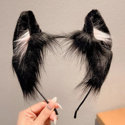 1pcs Cat ear headband Cute plush hairband Holiday dress up Christmas animal Ear hoop Children's hair accessories