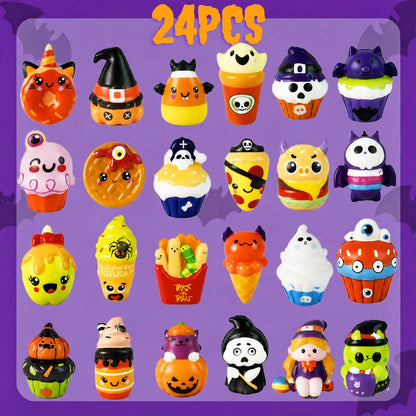 12-72Pcs Halloween Squishies Fidget Halloween Party Favors Stress Relief Non Candy Trick or Treat Spooky Gift Goody Bag Stuffers