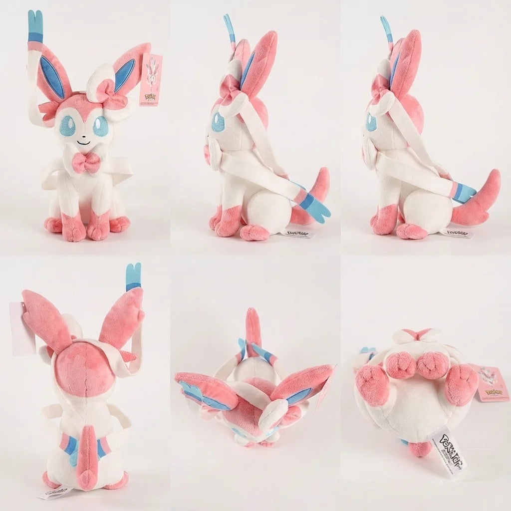 Pokemon Sylveon Plush Anime Cartoon Collectible Figurine Toy Kawaii Eevee Stuffed Doll for Kids and Adults