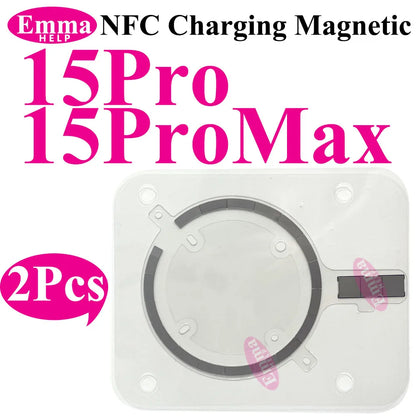 2Pcs Wireless NFC Charging Magnetic  For iPhone 12 13 16 Pro Max 14 15 Plus Rear Cover Back Glass MagSafe Charger Magnet Repair