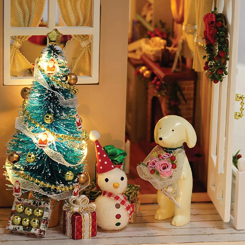 DIY Miniature Dollhouse Kit Assemble Puzzle 3D Wooden House Room Craft With Furniture LED Lights For Friends Birthday Gift Toys
