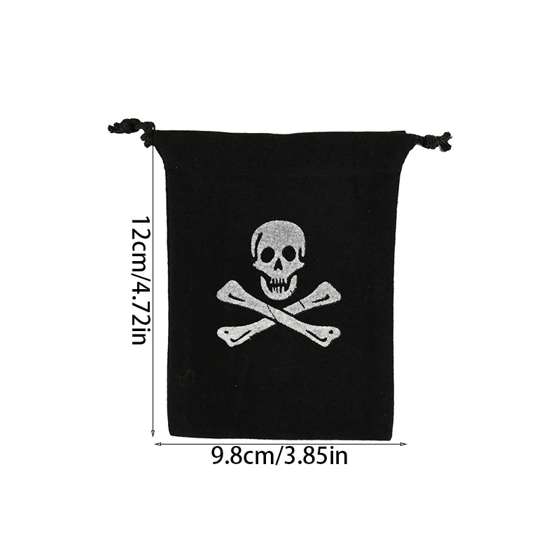 10Pcs Pirate Drawstring Gift Bags Treasure Coin Pouch Kids Boys Halloween Birthday Party Favors Supplies Small Candy Treat Bags