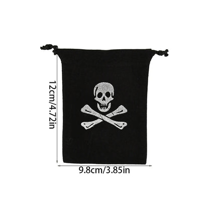 10Pcs Pirate Drawstring Gift Bags Treasure Coin Pouch Kids Boys Halloween Birthday Party Favors Supplies Small Candy Treat Bags