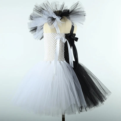 The Clown Costume Terrifier Art Girl Black White Fancy Tutu Dress Horror Joker Dress for Girls Halloween Carnival Party Costumes
