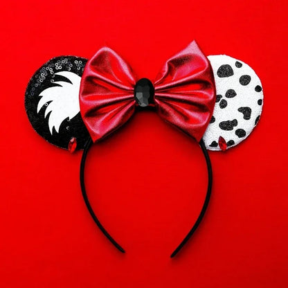 Disney Halloween Ear Headbands For Adults Kids Cosplay Bat Skeleton Maleficent Hairband Girls Ghost Women Party Hair Accessories
