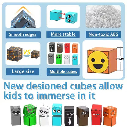Magnetic Building Block Sprunki Magnet Cube Mine World Kid Gift Set for Boy Girl Children Age 3+ DIY Model STEM Sensory MusicToy