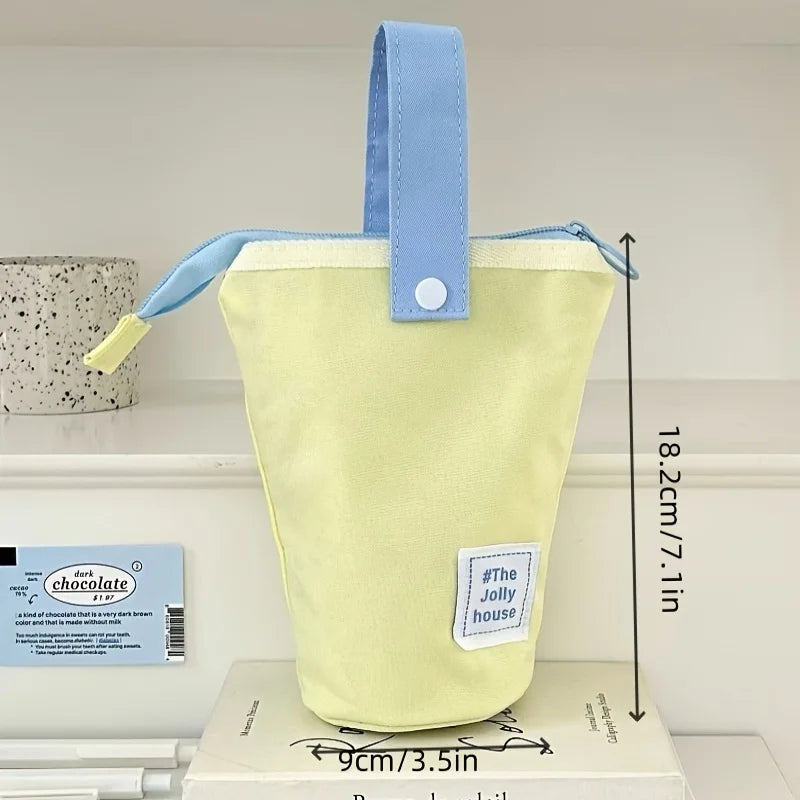 Jolly House Large Capacity Pencil Case, Zipper Fabric Desk Organizer Pen Holder for School Office Travel
