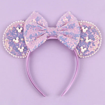 New Trendy Mouse Ears Headband 3.3"Velvet For Girls Soft Bow Hairband Halloween Festival Party Trip DIY Hair Accessories Gifts