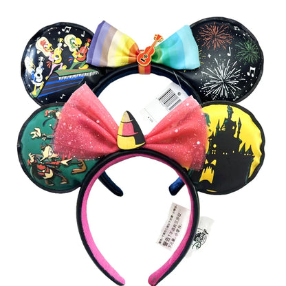 New Halloween Mickey Minnie Mouse Ears Headband Holiday Party Cosplay Hairband EARS COSTUME Plush Adult/Kids Headband Gift
