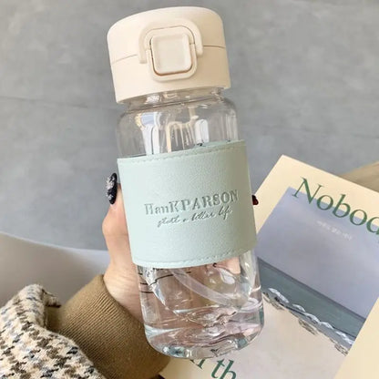 Hot 500ml Cute Water Bottle with Straw Portable Plastic Pop-Up Cover Water Cup for School Kids Leak-Proof Cute Drinking Bottle