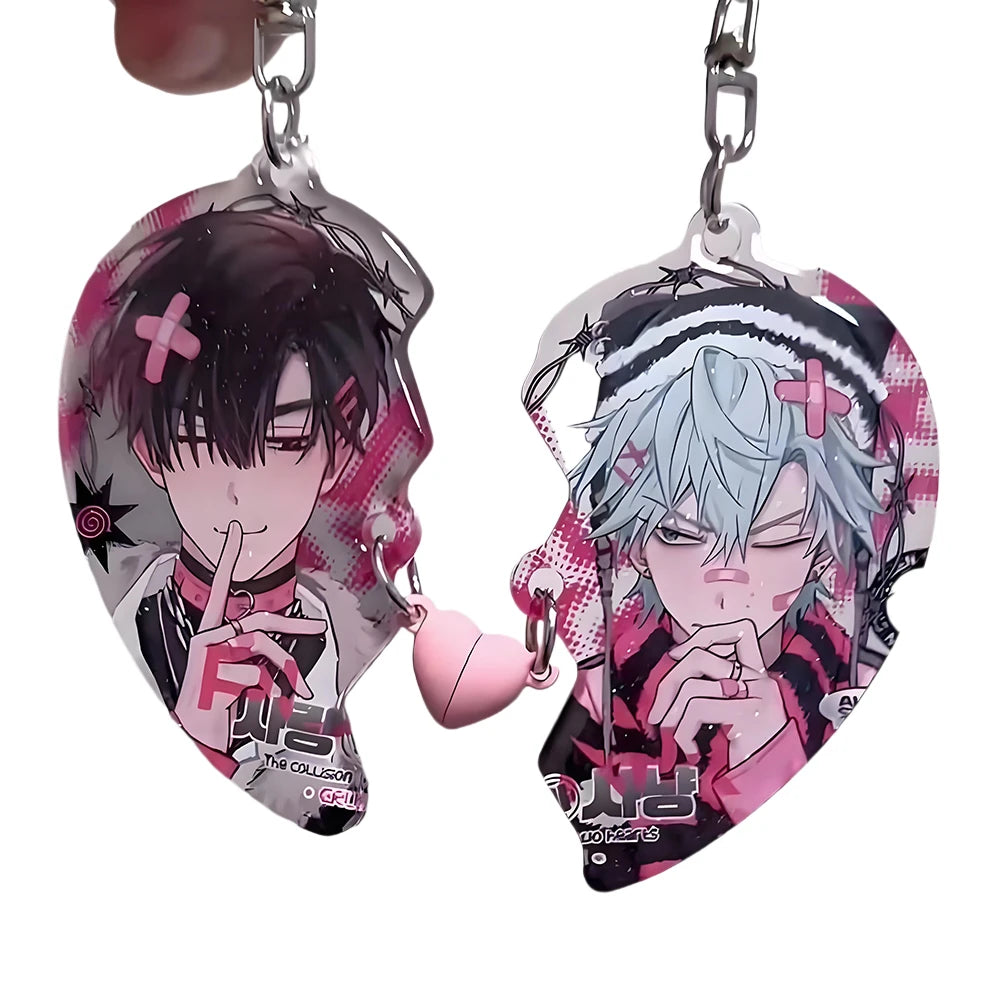 Anime ALIEN STAGE Keychain Till Ivan Heart-Shaped Magnetic Pendant Cute Bag Pendant Key Ring Acrylic Cartoon Girl Gifts