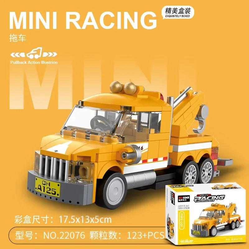 Racing Car Bus Engineering Vehicle Ambulance Pull Back Model Building Blocks Brick Toys Children Boys Compatible With Lego