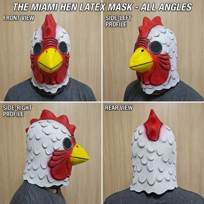 Latex Cartoon Rooster Head Cover Halloween Chicken Costume Mask Miami Cosplay Deluxe Cock Mask Animal Carnival Party Props