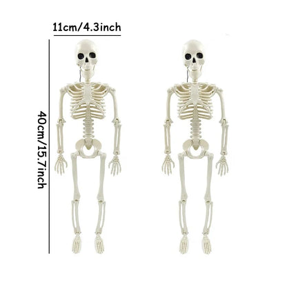 40cm Human Shape Bones Posable Skeleton,Haunted House Horror Props,Halloween Skull Skeleton Party Home Decorations DIY Supplies