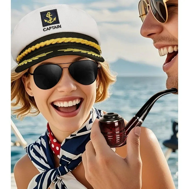 Sailor Hat for Adults – Captain Hat Costume Accessory for Men and Women, Ideal for Halloween, Cosplay, Yacht Parties