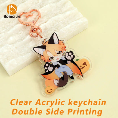 Bomaijie Custom Acrylic Keychain Cartoon Logo Key Chain Photo Customized Transparent Printing Design Game Anime Keychains