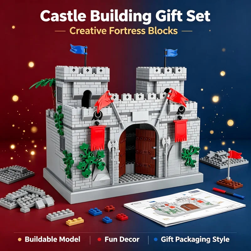 Creative DIY Medieval Roman Knight Castle Building Set Model, Christmas, Halloween and Birthday Gift, Military Collectible Toy