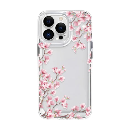 Girls Flower Clear Phone Case For iPhone 16 15 14 13 12 11 Pro Max 16 Plus Bumper Shockproof Hard Cover Cases