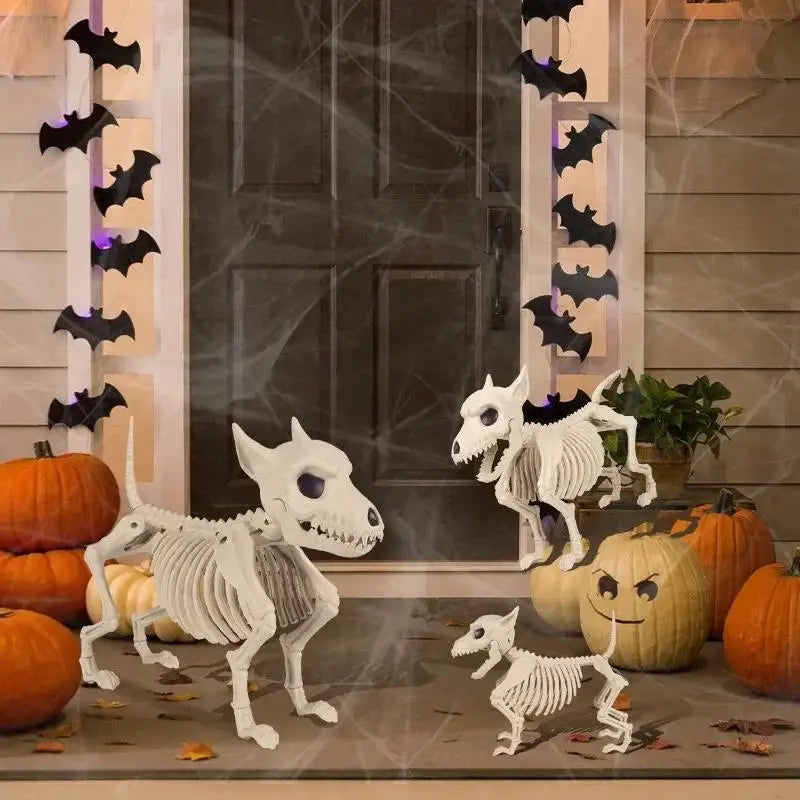 Halloween Creative Home Ornament Animal Skeleton Decoration Little Wolf Skeleton Indoor Outdoor Garden Halloween Decoration