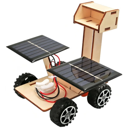 Solar Car Lunar Exploration Vehicle Children's Diy Hand-Assembled Model Diy 3d Wooden Puzzle Science And Education Toys