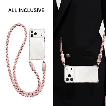 Crossbody Phone Case with Lanyard For iPhone 17Air 16 Pro Max 15 14 18 Pro Max  чехол на айфо Necklace Strap Cord Soft Cover