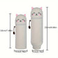2-in-1 Expandable Silicone Pencil Case & Desk Organizer, Cute Cat Design for School Office Home, Soft Durable Stationery Storage