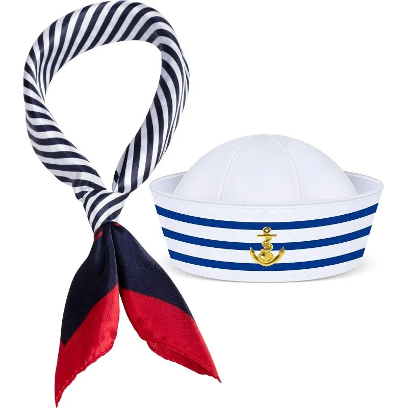 Sailor Hat for Adults – Captain Hat Costume Accessory for Men and Women, Ideal for Halloween, Cosplay, Yacht Parties