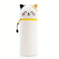 2-in-1 Expandable Silicone Pencil Case & Desk Organizer, Cute Cat Design for School Office Home, Soft Durable Stationery Storage