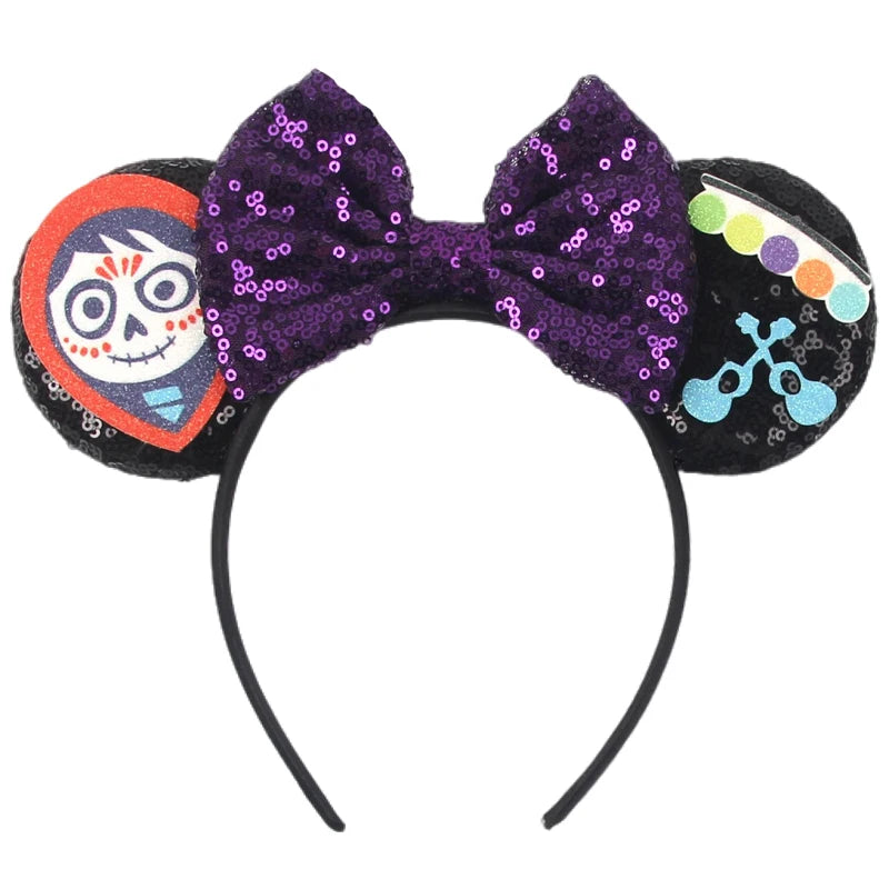 2024 Halloween Mouse Ears Headband Sequins Bow Hairband For Women Featival Party DIY Hair Accessories Boutique