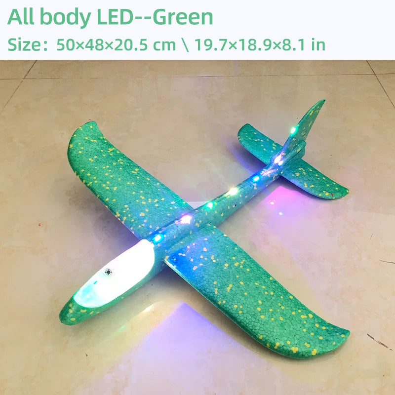 50/33CM Big Flash Glider Foam Plane Hand Throw Light Inertial LED AirPlane Outdoor Launch Fun of Kids Toys for Children Boy Gift