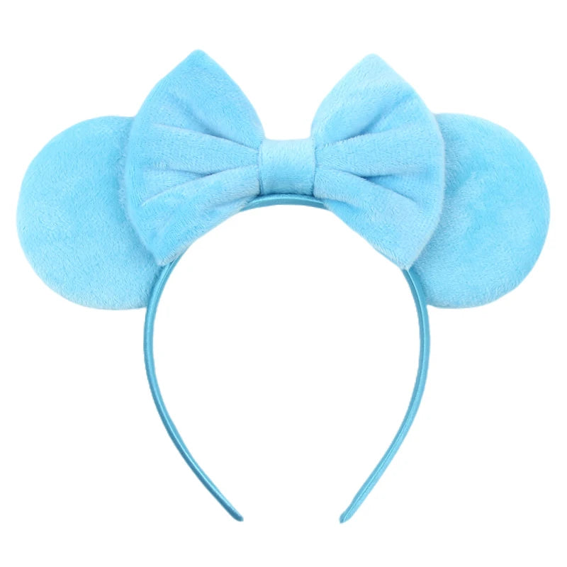 New Trendy Mouse Ears Headband 3.3"Velvet For Girls Soft Bow Hairband Halloween Festival Party Trip DIY Hair Accessories Gifts