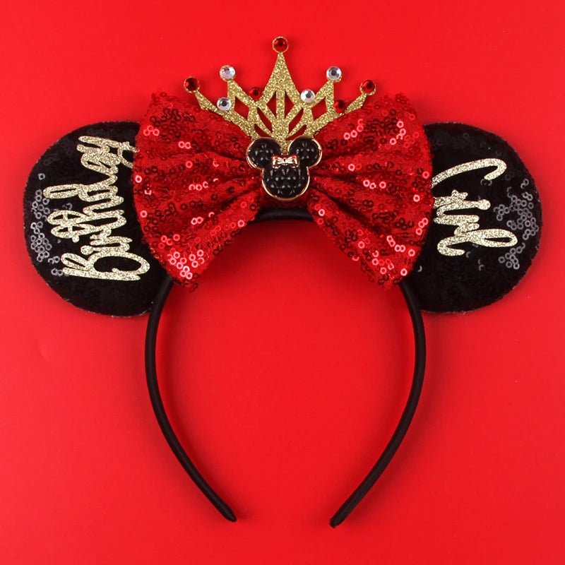 2024 Halloween Mouse Ears Headband Sequins Bow Hairband For Women Featival Party DIY Hair Accessories Boutique