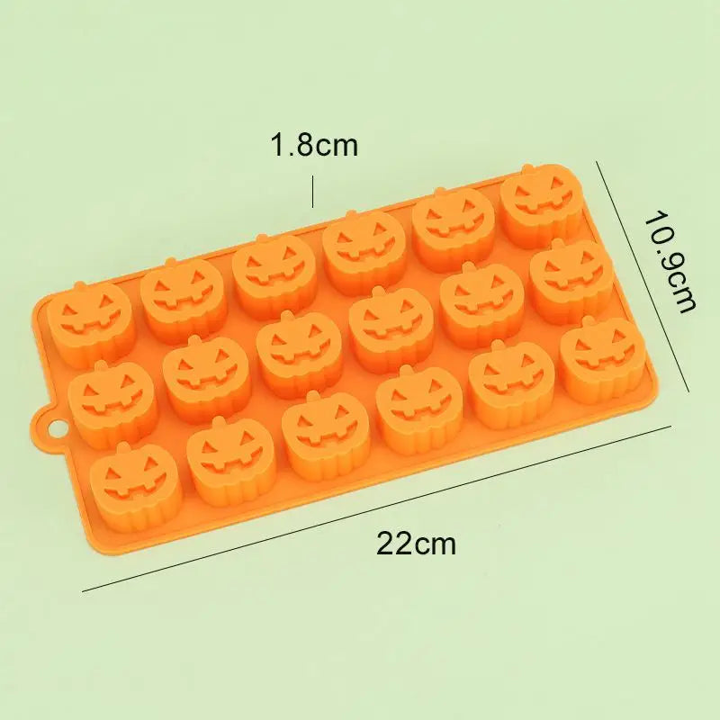 Silicone Mold for Cake Biscuits Candy Pumpkin Ghost Halloween Decor Skull Bat Spider Trick Or Treat Halloween Party Supplies
