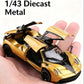 (Bagged) 1/43 Scale Gold Pullback Racing Car, Die-Cast Metal, Three Doors That Open. Exquisite Boy Toy, Mini Pocket Toy Car.