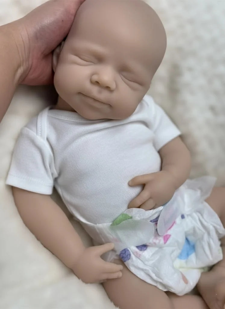 Open Mouth & Washable18Inch Pascale Whole Body Solid Silicone Bebe Reborn  Doll 3D Paint & Unpaint Skin Lifelike Newborn Dol