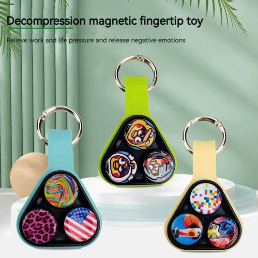 New Hand Spinner Series Elastic  Magnet Toy Colorful Decompression Fidget Spinner Toys for Adults Kids Christmas Gifts