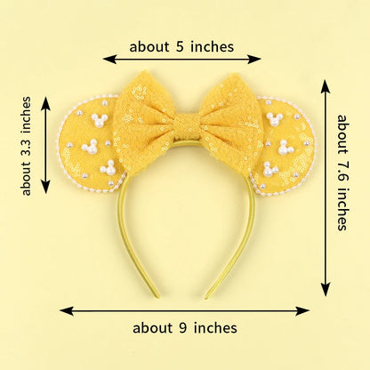 New Trendy Mouse Ears Headband 3.3"Velvet For Girls Soft Bow Hairband Halloween Festival Party Trip DIY Hair Accessories Gifts