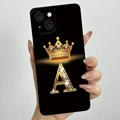 For Apple iPhone 15 Plus Case iPhone15 Pro Crown Letter Cover Soft Liquid Phone Case For iPhone 15 Pro Max iPhone15 Fundas Coque