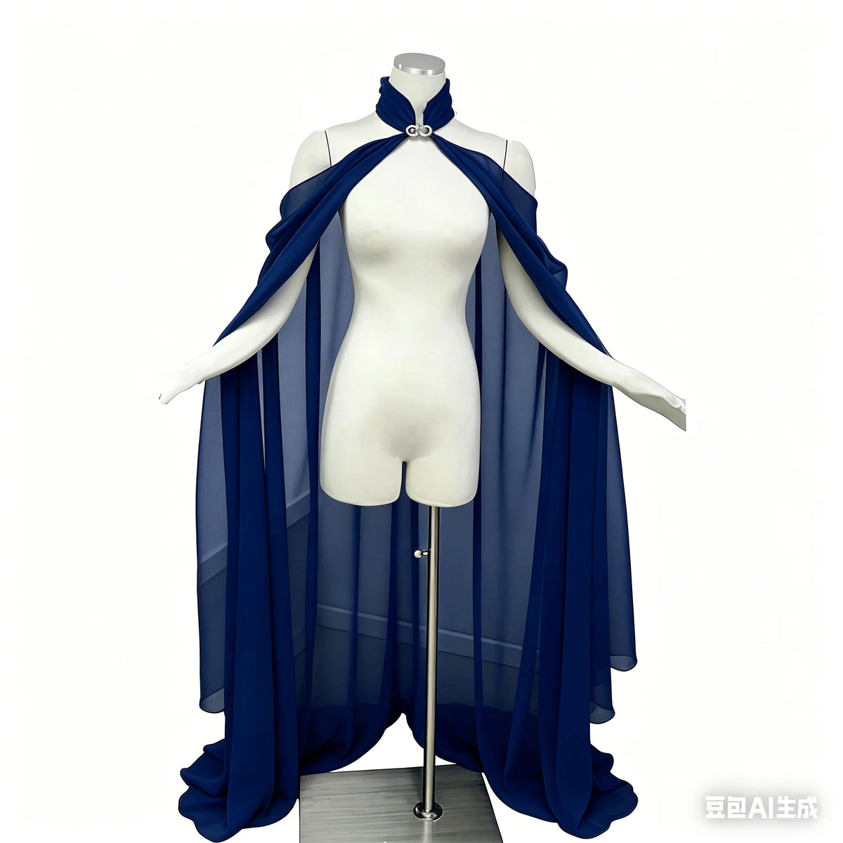 Women Medieval Shawl Cape Chiffon Gothic Wicca Robe Cosplay Dress Cloak Halloween Costume Thin Shawl Cape Stage Costume