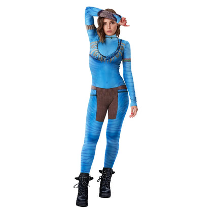 [You're My Secret] Avatar Cosplay Costume Carnival Movie Themed 3D Digital Print Elastic Zentai Pet Suit Purim Catsuit Bodysuits