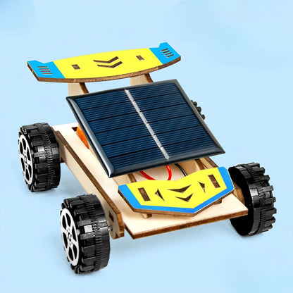 Solar Car Lunar Exploration Vehicle Children's Diy Hand-Assembled Model Diy 3d Wooden Puzzle Science And Education Toys